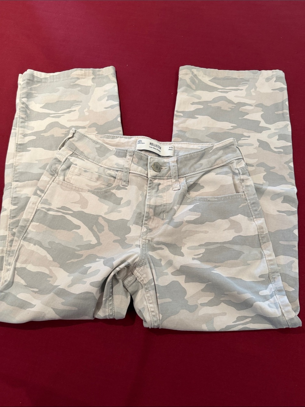 Hollister Light Gray & Beige Camo Skinny Jeans